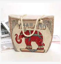 Load image into Gallery viewer, Double-sided Ethnic Style Embroidery Bag Women&#39;s Live Embroidery Peacock Elephant Canvas Bag