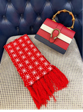 Load image into Gallery viewer, Christmas knitted hat jacquard scarf touch screen gloves three-piece gift