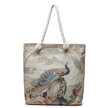 Load image into Gallery viewer, Double-sided Ethnic Style Embroidery Bag Women&#39;s Live Embroidery Peacock Elephant Canvas Bag