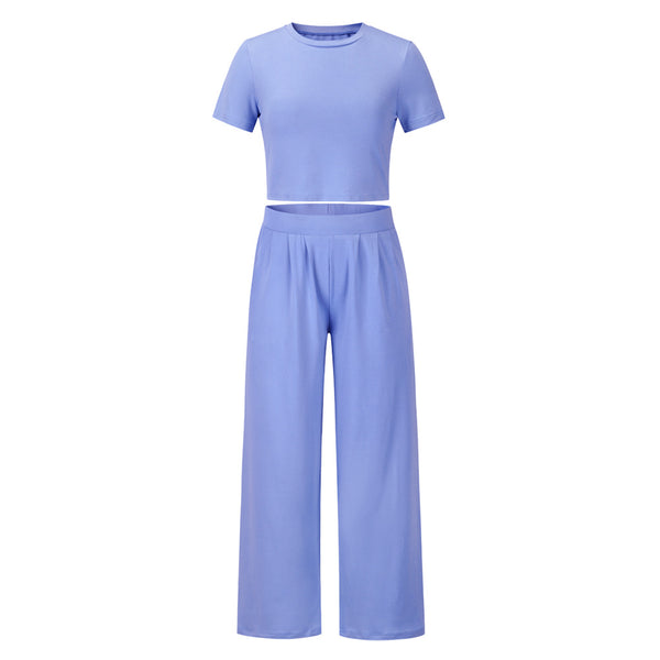 Fashion suit short-sleeved T-shirt+trousers two-piece