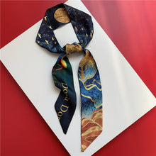 Load image into Gallery viewer, silk scarf long silk scarf braided hair tied bag with gift spinning literature and art