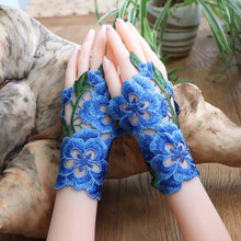Load image into Gallery viewer, National style hollow embroidery gloves
