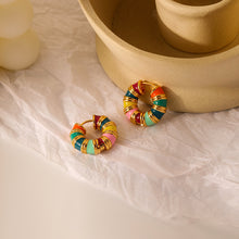 Load image into Gallery viewer, Vintage colorful dripping oil earrings niche design sense stylish personality macaron earring earrings