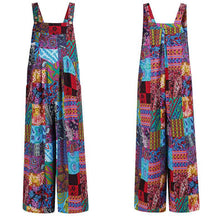 Load image into Gallery viewer, Women&#39;s loose print side pocket strap jumpsuit