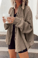 Load image into Gallery viewer, Autumn new coat fashion casual lapel pocket stitching irregular shirt jacket women