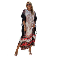 Load image into Gallery viewer, European and American Women&#39;s Strap Print Dress New High-waisted Long Dress