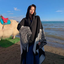 Load image into Gallery viewer, New Autumn and Winter Ethnic Scarf for Women Tibet Cloak Thickened Desert Cloak