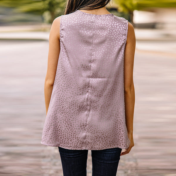 Loose pile collar vest sleeveless top