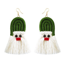 Load image into Gallery viewer, Christmas Earrings female creative cartoon christmas Bohemian tassel woven handmade earrings