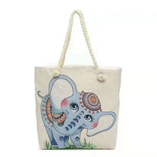 Load image into Gallery viewer, Double-sided Ethnic Style Embroidery Bag Women&#39;s Live Embroidery Peacock Elephant Canvas Bag