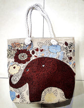 Load image into Gallery viewer, Double-sided Ethnic Style Embroidery Bag Women&#39;s Live Embroidery Peacock Elephant Canvas Bag