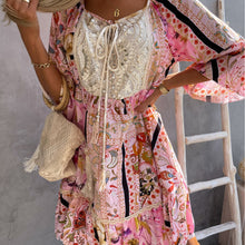 Load image into Gallery viewer, New lace dress printed dress in summer