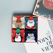 Load image into Gallery viewer, Autumn and winter new product red Christmas socks gift box cartoon cute medium tube socks female cotton socks Christmas socks boxed