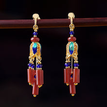 Load image into Gallery viewer, Ethnic Style Retro Red Agate Tassels Fashion Sense Earrings