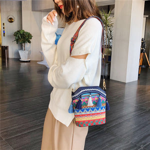 Women's bag shoulder bag ethnic style tassel messenger small bag women bucket bag