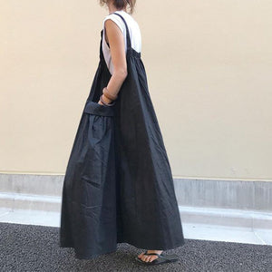 Spot  Skirt Suit In Mid-summer Long Big Pocket Knee-length Aging Pocket Cute Japanese Bib Skirt
