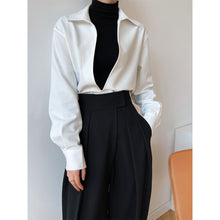 Load image into Gallery viewer, Design sense light mature long sleeve V-neck shirt women&#39;s fashion overlay top