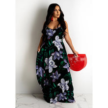 Load image into Gallery viewer, Floral print loose slip dress long dress