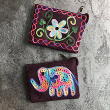 Load image into Gallery viewer, Nepali Hand-embroidered Suede Ethnic Style Mini Coin Purse Pocket Card Bag Short Fabric Coin Bag