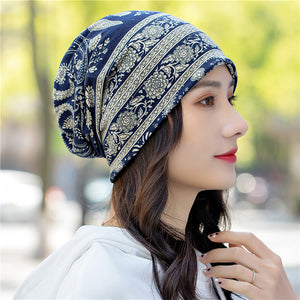 Pullover hat ethnic style bag head hat pile hat dual-purpose bib