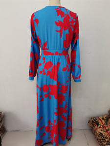 Dress Bohemian Dress Digital Print V Collar Sleeveless Dress