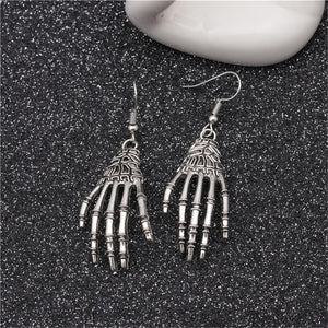 Halloween Theme Drop Earrings Tassel Skull Palm Earrings Women Earrings Jewelry Accessories for Halloween Masquerade