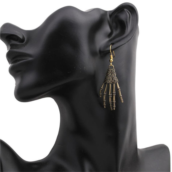 Halloween Theme Drop Earrings Tassel Skull Palm Earrings Women Earrings Jewelry Accessories for Halloween Masquerade