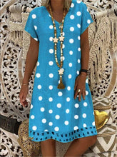 Load image into Gallery viewer, Boho Women Polka Dot Print Short Sleeve V-neck Fashion Dresses