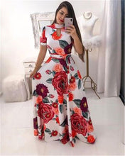 Load image into Gallery viewer, Print Party Dresses Long Dress Women Fashion Elegant Robe Femme Summer Casual Vestido De Festa Plus Size O-Neck Floor-Length