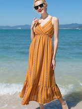 Load image into Gallery viewer, Fashion Yellow Bohemia Spaghetti Straps Maxi Dress
