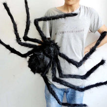 Load image into Gallery viewer, Black Plush Spider Halloween Decoration Tricky Toy