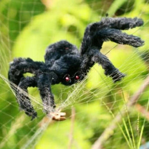 Black Plush Spider Halloween Decoration Tricky Toy