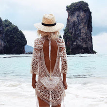 Load image into Gallery viewer, Hot Sale Long-sleeved lace blouse bikini sunscreen dress