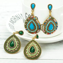 Load image into Gallery viewer, Vintage earrings fashion jewelry bohemia elegant gem rhinestone for women Xmas party