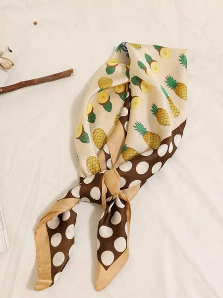 Chic Pineapple Pattern Small Square Scarf