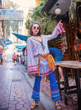 Load image into Gallery viewer, Bohemian Hippie Wind Stretch Flared Pants Elastic Pants Printed Slimming Pants