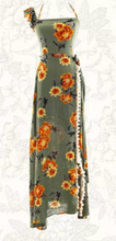Load image into Gallery viewer, Bohemian Beach Long Skirt with Split Irregular Seaside Halter Strap Print Dress
