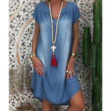 Load image into Gallery viewer, Summer Women&#39;s Baggy Tunic Dress Denim Shirt