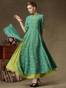 Vintage False Two-piece Maxi Dress
