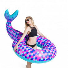 Load image into Gallery viewer, Inflatable Floating Mermaid Swim Ring Environmental PVC Mount Swimming Toy