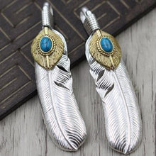 Load image into Gallery viewer, Indian Feather Sun Pendants Sterling Sliver Necklaces Accessories