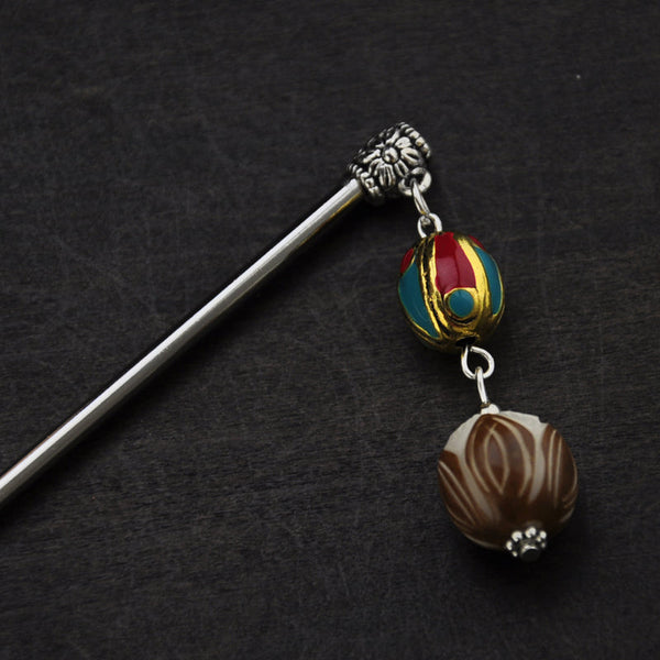 Nepal Retro Transfer Beads Lotus Bodhi Hairpin Shake Hair Fringed National Style Gifts Haripin