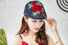 Load image into Gallery viewer, Embroidered Flower Baseball Hat Bailey Hat Ethnic Style Hat Hip Hop Hat Cowboy Forward Hat