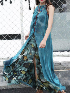 2018 Bohemia Sleeveless Printed Maxi Dress