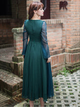 Load image into Gallery viewer, Vintage Solid Color Midi Dress