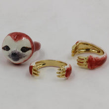 Load image into Gallery viewer, Colorful Sloth Design 3 Pieces Enamel Rings Sets