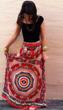 Load image into Gallery viewer, Red Boho Gypsy Floral Printed beach Skirt