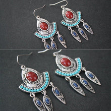 Load image into Gallery viewer, Retro Ethnic Tassel Earrings Female Pure Silver Needle Earrings