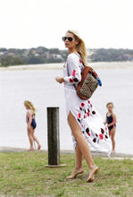 Load image into Gallery viewer, Floral Long Sleeve Split Beach Maxi Dress