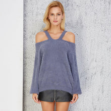 Load image into Gallery viewer, Winter Sexy Off The Shoulder Solid Color Knit Sweater